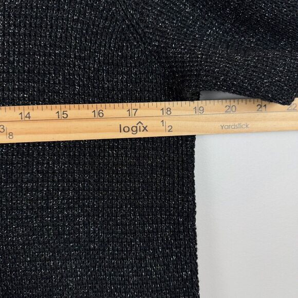 Eileen Fisher Sweater Women's Large Black Sparkle Extra Fine Merino Wool Capsule - Picture 8 of 9